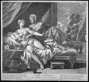 Achilles et Deidamia; original engraver unknown (source).