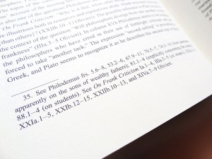 Except when it's Philodemus. Philodemus literally exists in shreds.