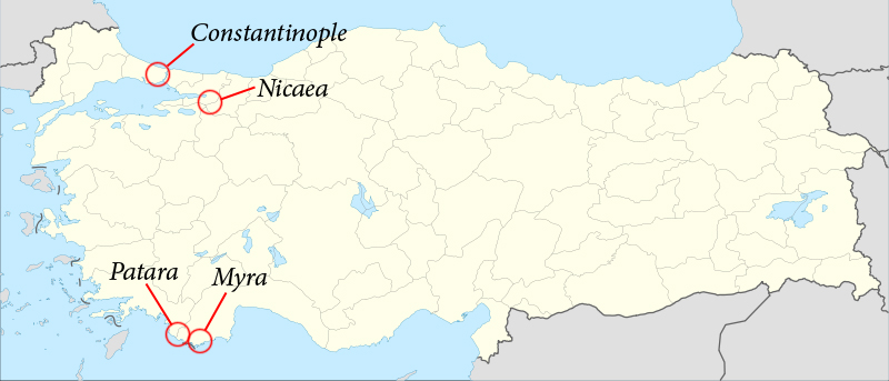 Myra, in the western part of Turkey