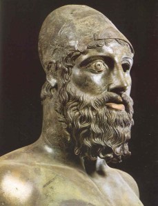 Riace Bronze B, speculatively suggested to be a depiction of Amphiaraus (source) http://www.thehistoryblog.com/archives/date/2012/08/15