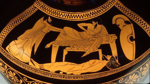 Priam ransoms Hector's body from Achilles. (Source) http://www.bc.edu/bc_org/avp/cas/ashp/NEWhp252/portnov/priam.html