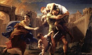 Pompeo Batoni, Aeneas Fleeing from Troy, ca. 1750 (source)