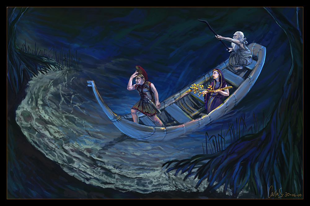  Aeneas crosses the Styx. Also painted by me